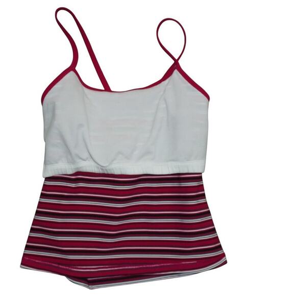 Y2K FILA Pink Striped Criss Cross Tankini Top – Made in USA – Retro Swim - Picture 6 of 6